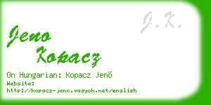 jeno kopacz business card